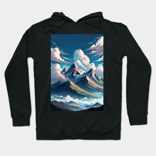 Anime Mountains and Clouds fantasy Landscape Hoodie